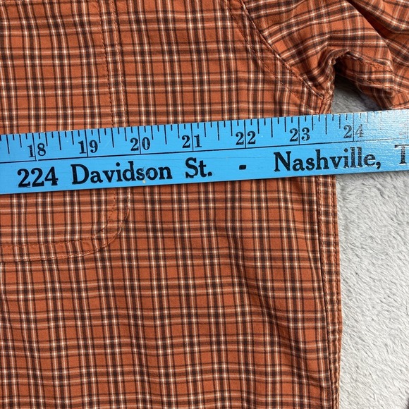 Columbia Shirt Men Large Orange Plaid Button Down Long Sleeve Pocket Preppy READ - Picture 16 of 16